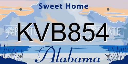 KVB854 Alabama License Plate
