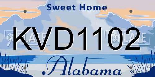 KVD1102 Alabama License Plate
