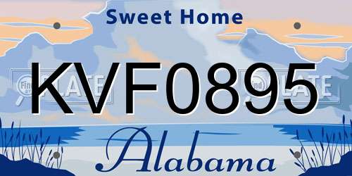 KVF0895 Alabama License Plate