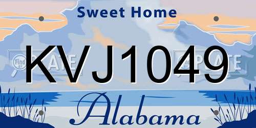 KVJ1049 Alabama License Plate