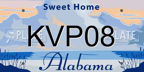 KVP08 Alabama License Plate