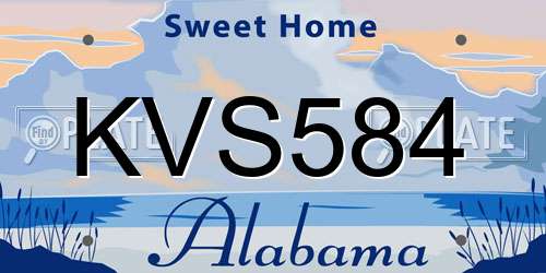 KVS584 Alabama License Plate