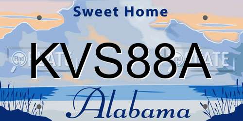 KVS88A Alabama License Plate
