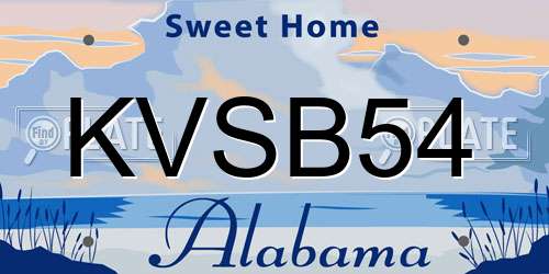 KVSB54 Alabama License Plate