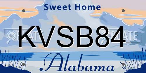 KVSB84 Alabama License Plate