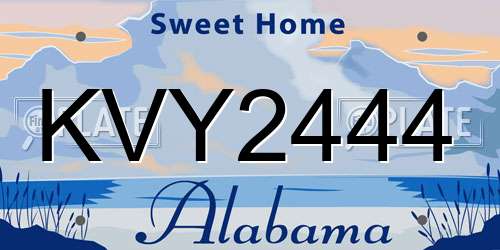 KVY2444 Alabama License Plate