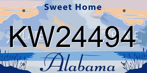 KW24494 Alabama License Plate