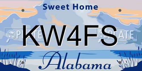 KW4FS Alabama License Plate