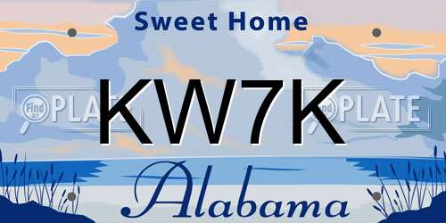 KW7K Alabama License Plate