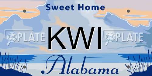KWI Alabama License Plate