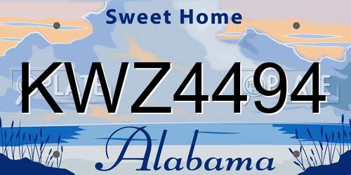 KWZ4494 Alabama License Plate