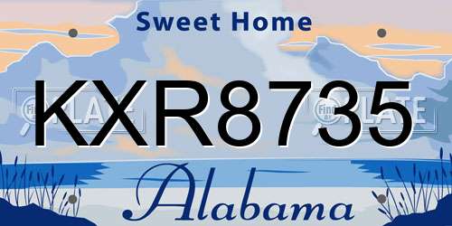 KXR8735 Alabama License Plate