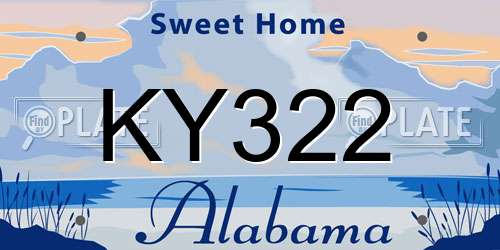 KY322 Alabama License Plate