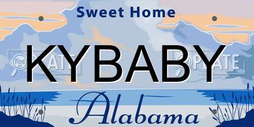KYBABY Alabama License Plate