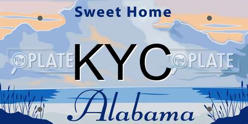 KYC Alabama License Plate