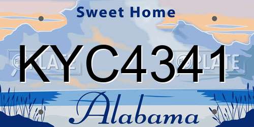 KYC4341 Alabama License Plate