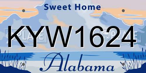 KYW1624 Alabama License Plate