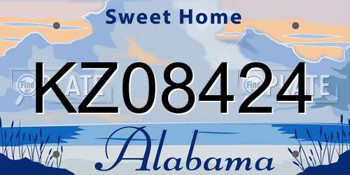 KZ08424 Alabama License Plate