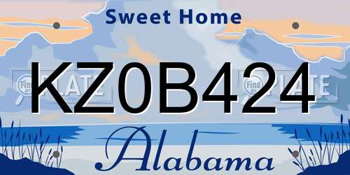 KZ0B424 Alabama License Plate