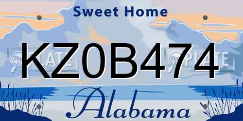 KZ0B474 Alabama License Plate