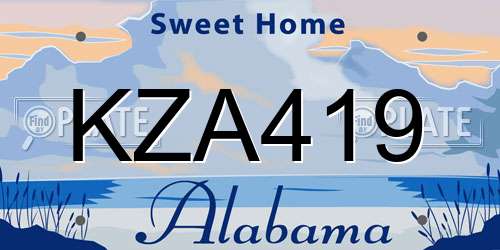KZA419 Alabama License Plate