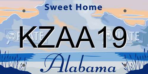 KZAA19 Alabama License Plate