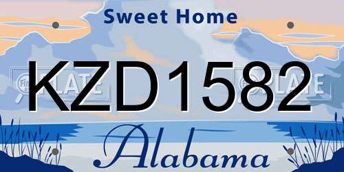 KZD1582 Alabama License Plate