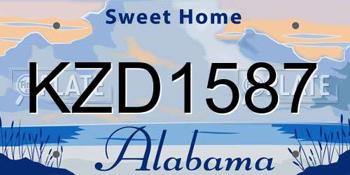 KZD1587 Alabama License Plate