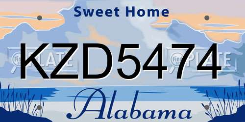 KZD5474 Alabama License Plate