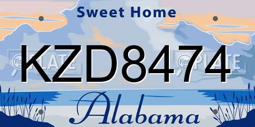 KZD8474 Alabama License Plate