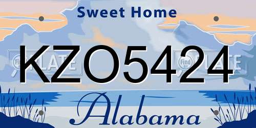 KZO5424 Alabama License Plate