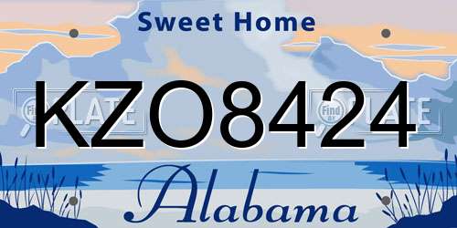 KZO8424 Alabama License Plate