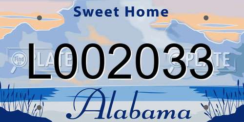 L002033 Alabama License Plate