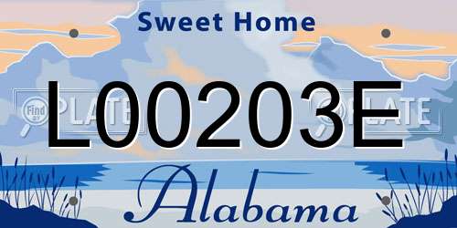 L00203E Alabama License Plate