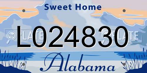 L024830 Alabama License Plate