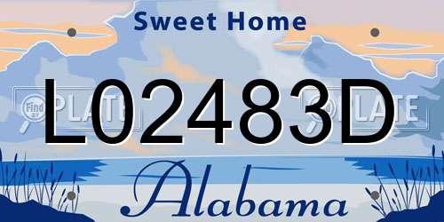 L02483D Alabama License Plate