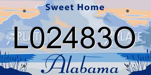 L02483O Alabama License Plate