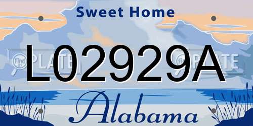 L02929A Alabama License Plate