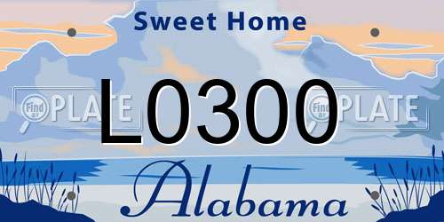 L0300 Alabama License Plate
