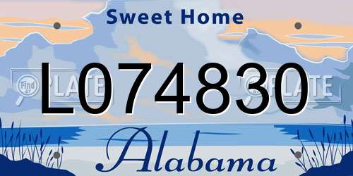 L074830 Alabama License Plate