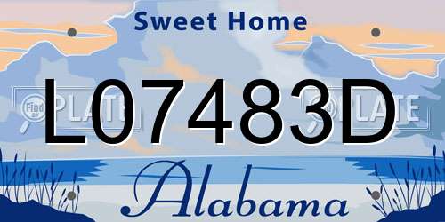 L07483D Alabama License Plate