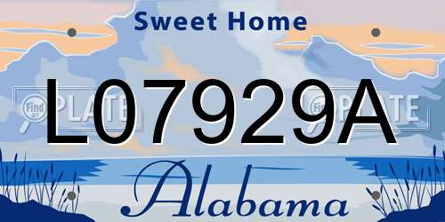 L07929A Alabama License Plate