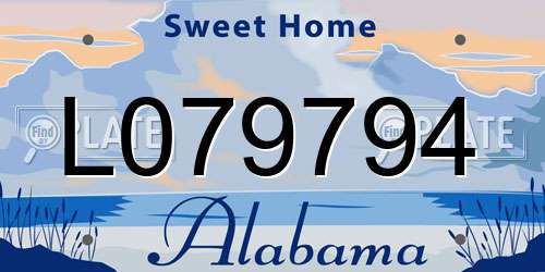 L079794 Alabama License Plate