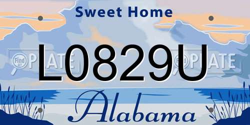 L0829U Alabama License Plate
