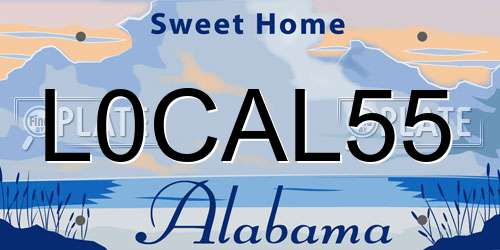 L0CAL55 Alabama License Plate
