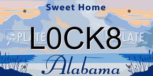 L0CK8 Alabama License Plate