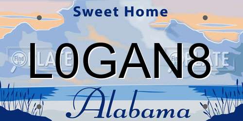 L0GAN8 Alabama License Plate