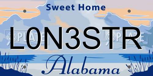L0N3STR Alabama License Plate