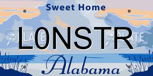 L0NSTR Alabama License Plate