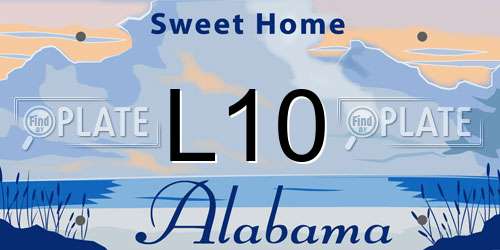 L10 Alabama License Plate